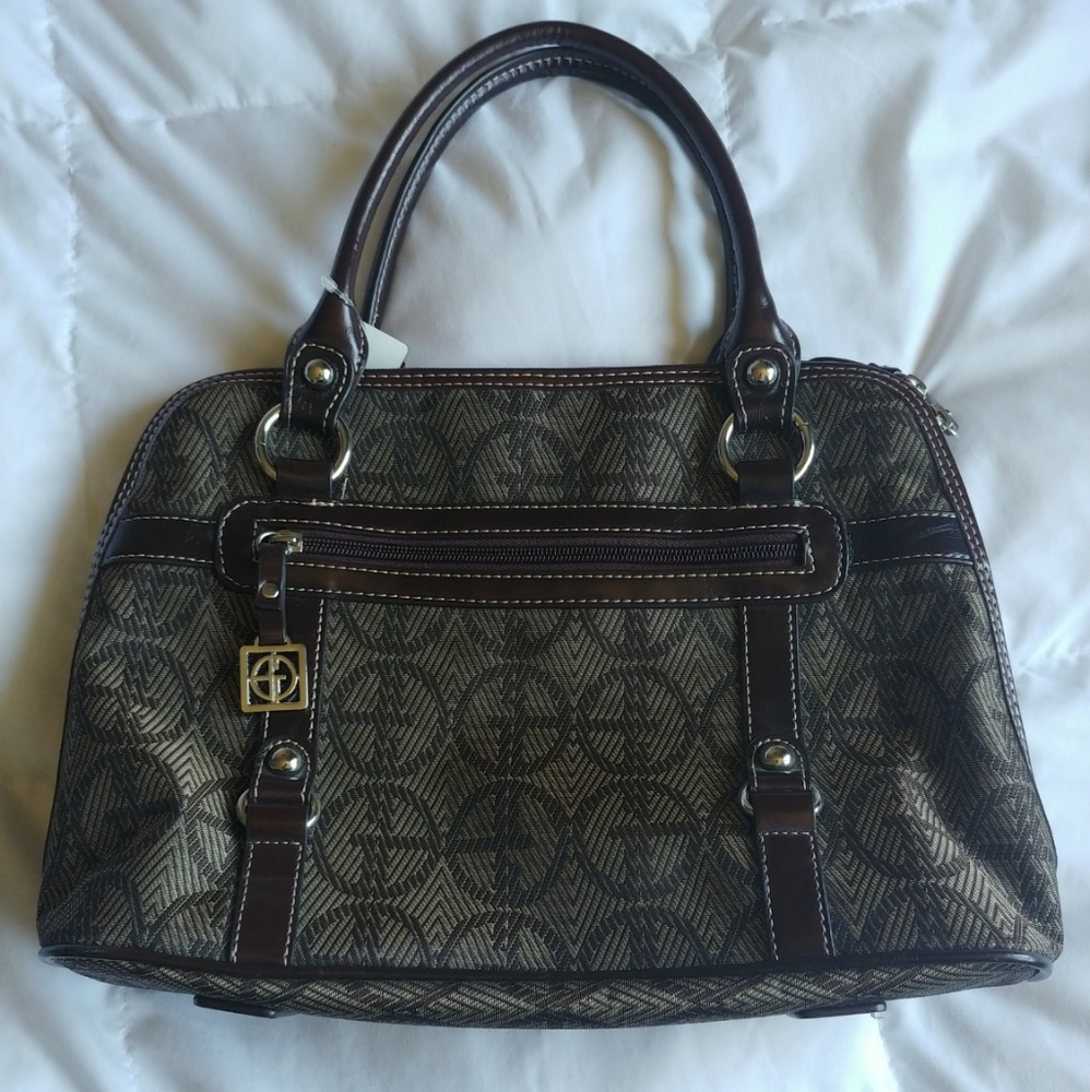 Giani bernini textile satchel w/logo signature